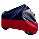 Tokept Universal Black and Red Motorcycle Cover Waterproof Sun UV (XL Large) for 104