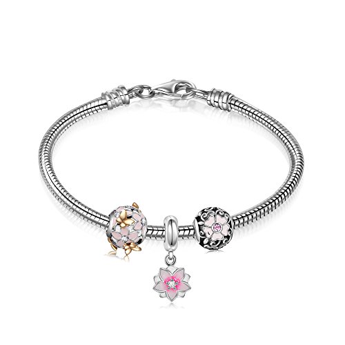 925 Sterling Silver Snake Chain Bracelet for European Bracelets Charms Bead Size 7.8inch