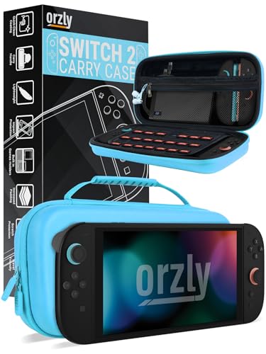 Orzly Tragetasche für die Nintendo Switch 2 (2025) Konsole, 7,9 Zoll Bildschirmschutz, Hartschalenetui mit intelligenter Aufbewahrung für Zubehör und