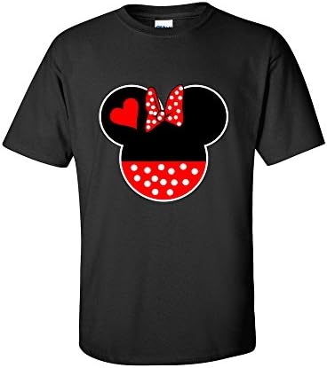 T-Shirts for Men Minnie Mouse Head Disney Most Popular Shirts (Black ,X-Large )