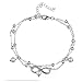 Pesily Sterling Silver Anklets Pearl Beach Female Jewelry Minimalist for Lady Women Girls Fashion Simple