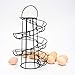 KYY Egg Skelter Spiral Design Metal Egg Rack Egg Dispenser Modern Egg Storage Display Holder, 20-24 Eggs (Black)