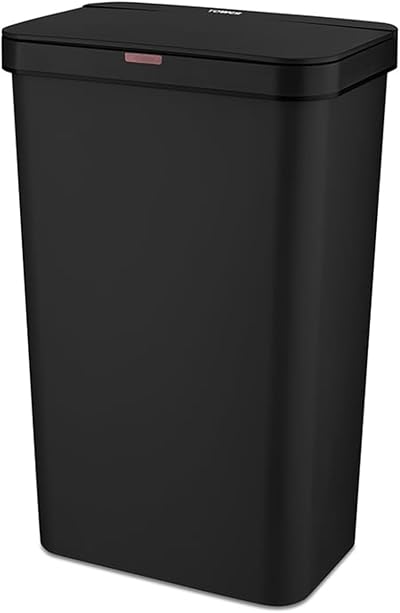 Tower T838005B 50L Sensor Bin Black Rectangular with Fingerprint Proof Exterior