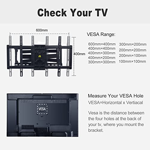 Sliding TV Wall Mount for TV Centering Full Motion TV Mount Bracket