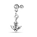 Pierced Owl 16GA 316L Surgical Steel Fleur De Lis Anchor Dangling Tragus Cartilage Barbell