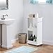 Yaheetech Wooden Slimline Rolling Cart Bathroom Kitchen Organizer Narrow Storage Cart Rack with 2 Shelves and Wheels Space Saver