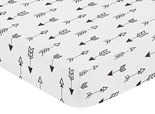 Arrow Print Fitted Crib Sheet for Black and White Fox Collection Baby/Toddler Bedding Set Collection