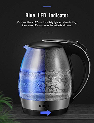 image for Electric Kettle (BPA free), 1.8L Glass Tea Kettle, Cordless Hot Water 
