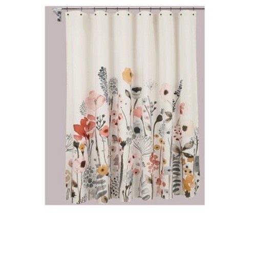 Threshold Floral Wave Shower Curtain 100 Cotton 72 X 72