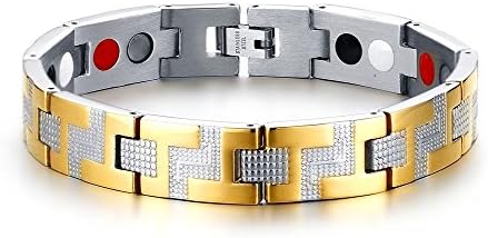XUANPAI Mens Health Magnetic Therapy Bracelet Wristband with Magnets Germanium,Negative Ion, Far Infrared