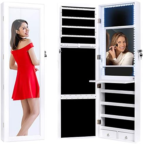 YOKUKINA LED Jewelry Cabinet Armoire