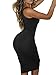 BEAGIMEG Women's Sexy Bodycon Sleeveless Pencil Knee Length Club Tank Dress, Black, Medium
