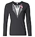 Buy Cool Shirts Ladies Tuxedo Pink Flower Black Long Sleeve Shirt