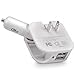 Elepower 10.5W Travel Charger with Foldable AC Wall / DC Plug and Dual Smart USB Ports Car Charger for iPad Air / Mini, iPhone 7 / 6s / 6 / Plus, Galaxy S/J Series, LG, Nexus, HTC and More-White