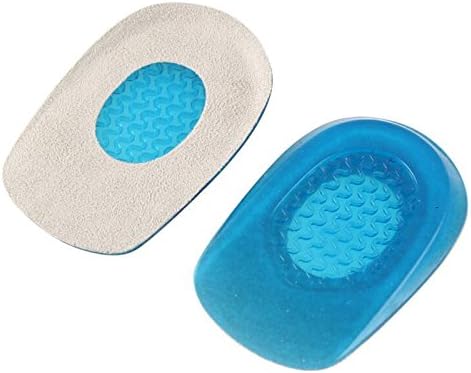 Heel Cups, Visator Silicone Gel Shoe-Pad Heel Spurs Massaging Cushions Relief Pain and Provide Arch Support (Blue Gel)