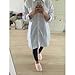 HAOYIHUI Women's Casual Long Sleeve Boyfriend Pocket Shirt Dress Tunic Top(L,White)