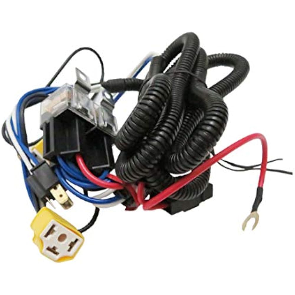 H4 9003 Dual High Low Beam Headlight Relay Wiring Harness Heat Ceramic