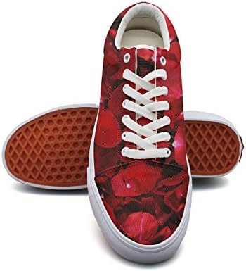 QJSY Women Fashion Canvas Sneaker Classic Skate Shoes Roseleaf Voluptuous Low Cut Canvas Shoes