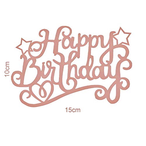 7 Pack Glittery Rose Gold Happy Birthday Cake Topper, Bling 1st First 11th 13th 16th 21st 30th 40th 50th 60th 70th 80th 90th 100th Birthday Cupcake Decoration