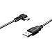 LARRITS Extra Long 5M USB 2.0 to Mini USB Cable 90 Degree Left Angle Power Supply Charge Cord with 5pc Wiring Clips for Garmin Car Dashcam GPS Navigation System Dash Cam DVR Camera GoPro 4 3