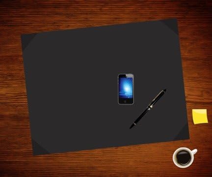 Blue Leatherette Deskpad Blotter 17" x 22" Hand Crafted, Desktop Protector Blotting Paper Pad Desk Mat, Smooth Writing Pad From CBA Corp
