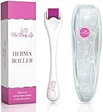 Microneedle Derma Roller - 540 Titanium Micro Needles 0.25mm - Cosmetic Needling Instrument for Face & Body - Good to Use with Serum or Cream (Pink)