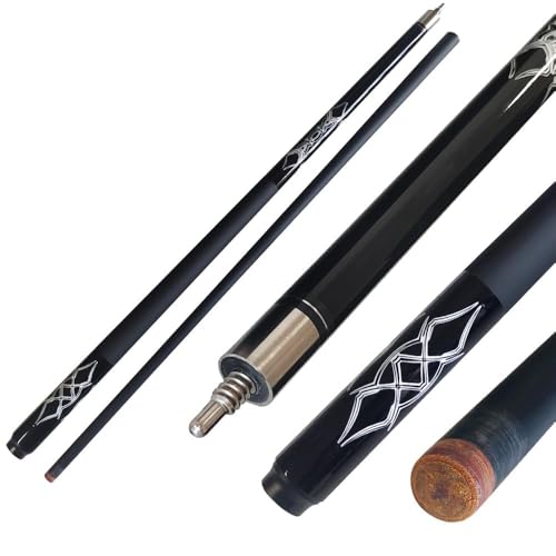 Billiard Cue Stick 9-ball 8-ball 1/2 Split Carbon Fiber Pool Cue 13MM Tip | Straightness,sweat-absorbent Grip, Stainless Steel Joint, Explosion-Proof,144cm 560g, with freebies tips chalks gloves glue