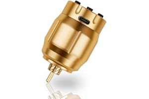 Dragoart MC-W1 Tattoo Battery Pack 1500mAh, 4-12v RCA Tattoo Battery for Tattoo Gun, Rechargeable USB LED Digital Screen, Tattoo Power Supply for Tattoo Machine Wireless Tattoo Pen, Gold