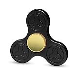 Yeahbeer Hand Fidget Spinner Toy Stress Reducer and Perfect For ADD, ADHD ,Finger Toy fidget work Ultra Fast Bearings (black+ red sliver)