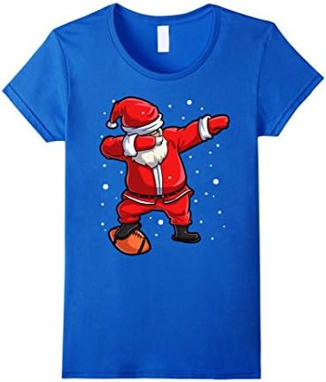 Womens Dabbing Santa Football T Shirt Claus Christmas Funny Dab X-m XL Royal Blue