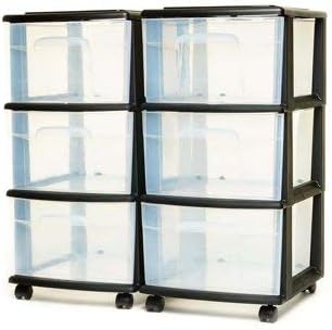 Amazon Com Homz 3 Drawer Medium Cart With Casters Set Of 2 Home