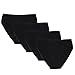 Closecret Women Comfort Cotton Stretch High Cut Briefs Panties(Pack of 4)(L(Waist:34-35.5inch), 4 Black)