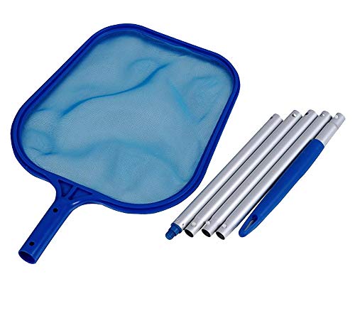 EPOARTIST Leaf Skimmer rake fine Mesh with 5 feet Long Aluminum Handle 6pc for Pool Cleaning