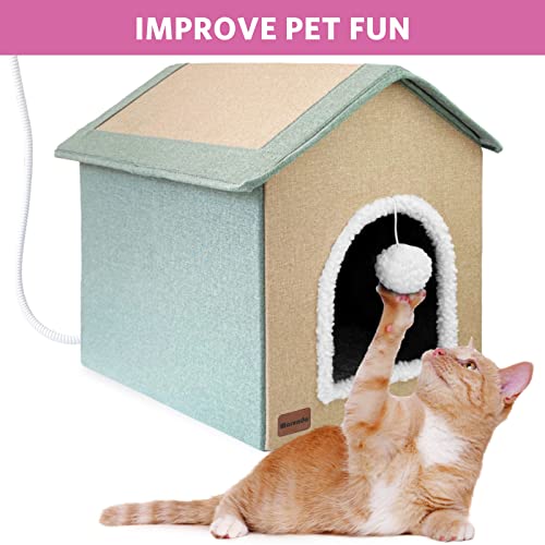 MARUNDA Heated Cat Houses for Outdoor Cats in Winter, Heated cat House