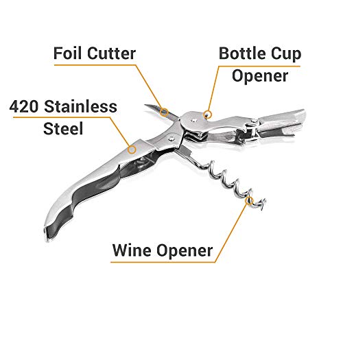 Professional Waiter´s Corkscrew for all Cork Stoppered and Beer Cap BottlesStainless Steel
