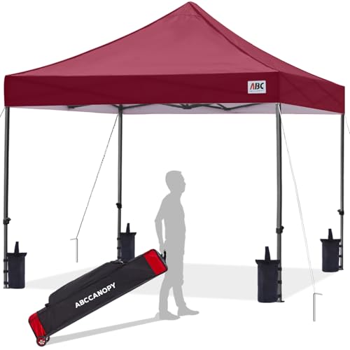 ABCCANOPY Pavillon 250x250 Wasserdicht Faltpavillon Pop-up,UV+,Burgund