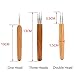 AliLeader Dreadlock Needle 3Pcs/Set(1Hook,2Hook,3Hook) 0.5mm Wood Handle Hair Extensions Weaving Crochet Needle Dreadlock Tools for Braid Double Crochet Hook