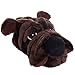 Silver Lilly Dog Slippers - Novelty Plush Comfortable Animal Bulldog Slippers for Kids & Adults by (Dark Brown, Medium)