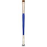 Bdellium Tools Professional Makeup Brush - Golden Triangle 727 Double-Ended Bent Lash Fan/Flat Definer - With All-Vegan Synthetic Fibers, For Clean, Clump-free Mascara Application (Blue, 1pc)