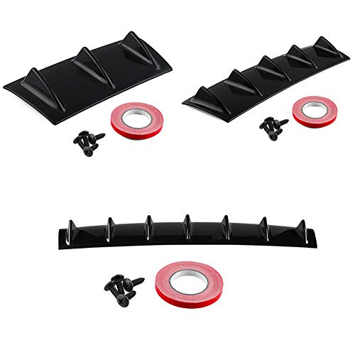 WYYINLI Universal ABS Car Rear Bumper Wing Lip Diffuser 3 Fin 5 Fin 7 Shark Fin Splitter Spoiler Trim Cover Fits Most Vehicles (5 Fin)