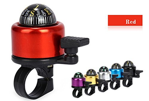 Aszune Bicycle Cycling Bell Ring Aluminium Alloy Bike Handlebar Bell with Gradienter Compass (Red)