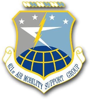 US Air Force 621st Air Mobility Support Group Decal Sticker 3.8" 6-Pack