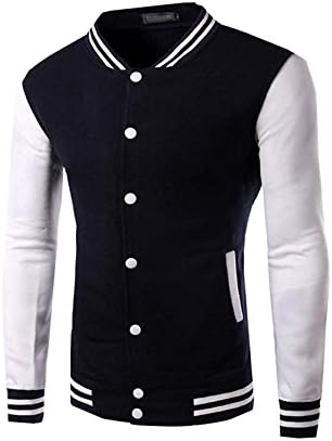 dotticool Mens Fashion Essential Button Hood Baseball Hoodies Outwear BlackChina 2XL=US XL Cool