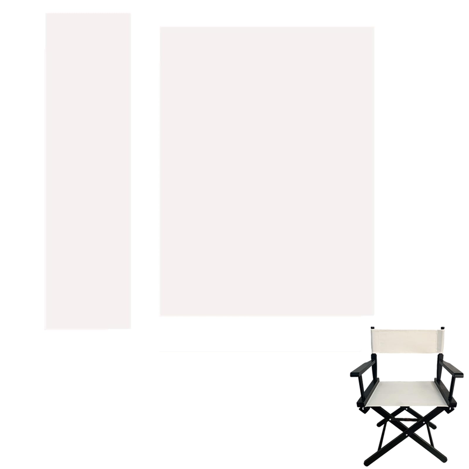 Photo 1 of Upone 18''L X 15''W Director Chair Canvas Replacement Cover kit for 18'' Directors Chairs Movie Chair Replacement Canvas for Home Director Chair Medium Size(White)