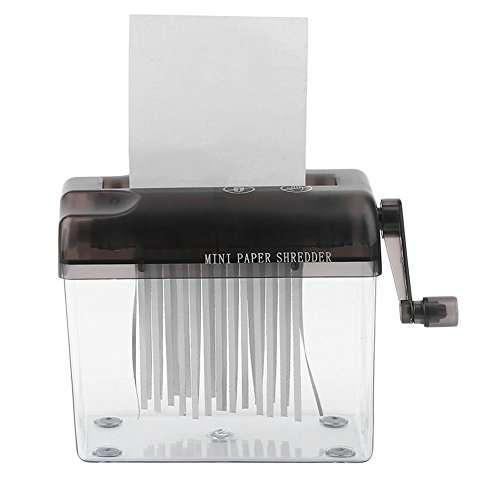 Yeshi Mini Desktop Manual Paper Shredder Document Office Home Hand Cutting Machine (Black)
