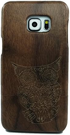 Laser Engraved "Lucky Owl" Pattern Unique Eco-Friendly 100% Hand-made Real Natural Walnut Wood Hard Shell Case for Samsung Galaxy S6 Edge Plus (GMWD-S6EGP-H01)