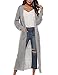 Womens Long Knit Cardigan Sweater Casual Loose Fit Fall Thin Lightweight Long Sleeve Open Cardigan Rib Knit Sweater Grey