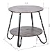 Coavas Round End Table Round Side Table Nightstand Small End Tables Industrial Side Table for Living Room Bedroom Nightstands Modren Side Table 18.1x18.1x17.7 inches, Brown