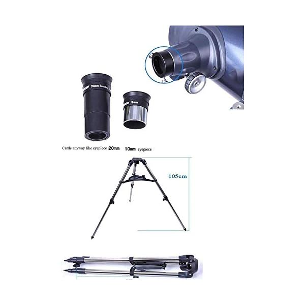Teleskope Tragbares Reiseteleskop 130 mm Astronomisches Refraktor-Teleskop mit verstellbarem Stativ & Finder… – Bild 6