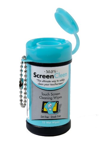 M&S ScreenCleen Mini Canister Cleaning Wipes for Touchscreen Phones - 15 Wipes